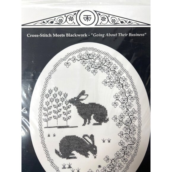 Berlin Embroidery Designs Cross-Stitch Meets Blackwork Pattern "Going About Thei - Picture 3 of 4